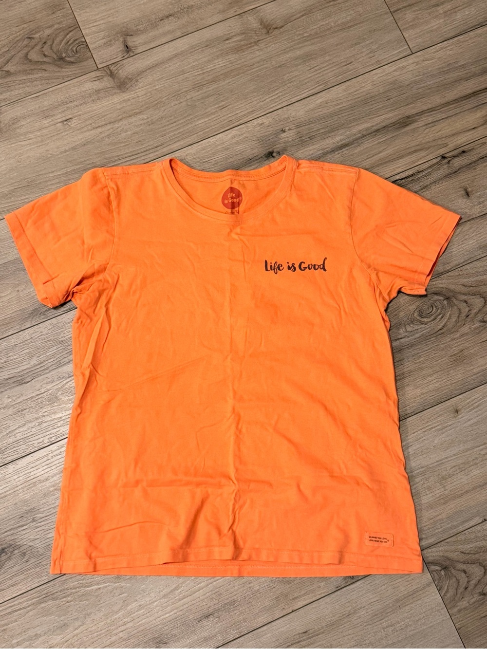 Life is Good Womens Short Sleeve Tee in Bright Orange